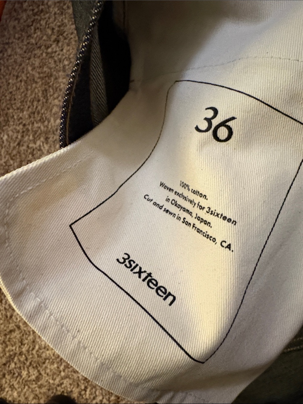 3sixteen Men’s Dark Blue Straight-Leg Jeans - W 36, L 30 - Picture 5 of 5